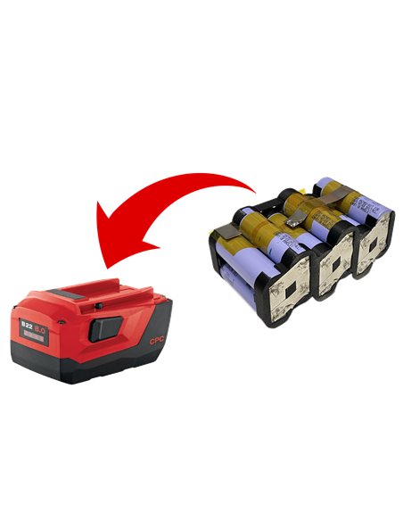 Pacco di celle per Hilti B22 8,0Ah TE-4-A22 SIW-22T-A 21,6V