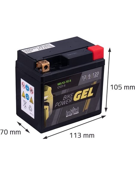 Motorrad-Batterie Intact Bike 12V 6Ah GEL12-7Z-S