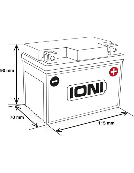 Motorcycle battery IONI 12V 5Ah ITX4L-BS
